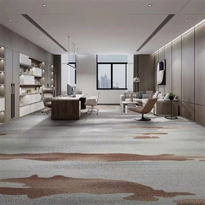 Brown-gray Gradient Printed Carpet