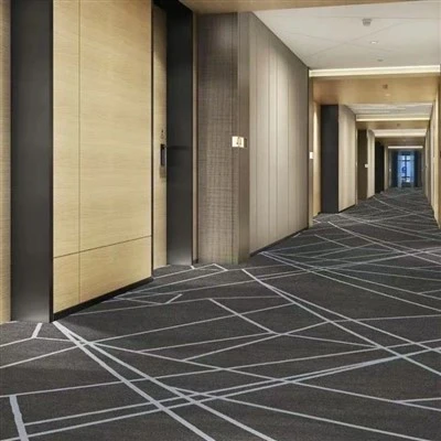 Dark Grey Geometric Patterned Carpet