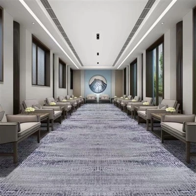 Simple Blue and Grey Striped Carpet